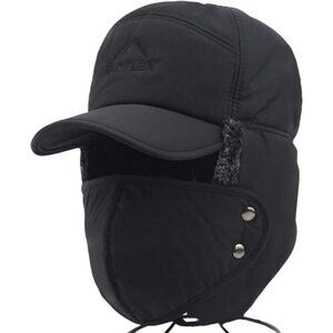 🆕Men Trapper Hat Winter Russian Fur Hat Aviator Earflap Hat Windproof